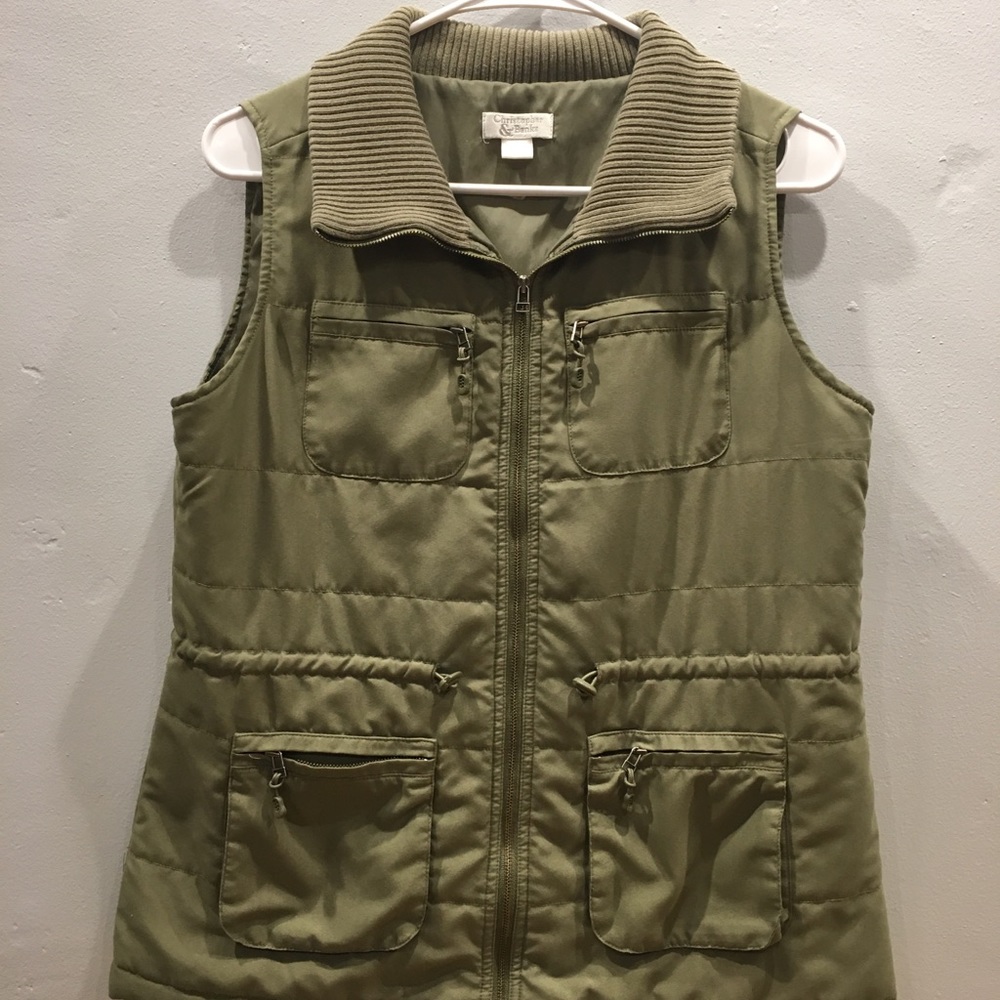 Olive green vest